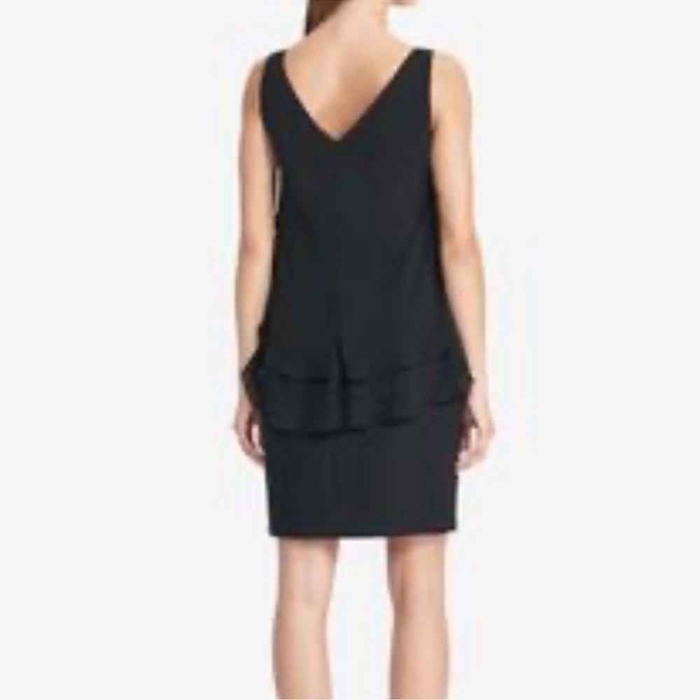 Ralph Lauren Black V-Neck Tiered Ruffle Mini Dress - Picture 2 of 7